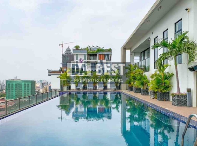 Central 2 Bedroom Apartment for Rent with Swimming pool in Phnom Penh-BKK1
