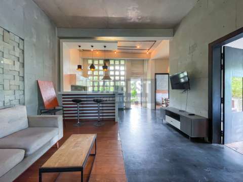 Modern 2 Bedrooms Apartment Pool For Rent In Siem Reap – Livingroom