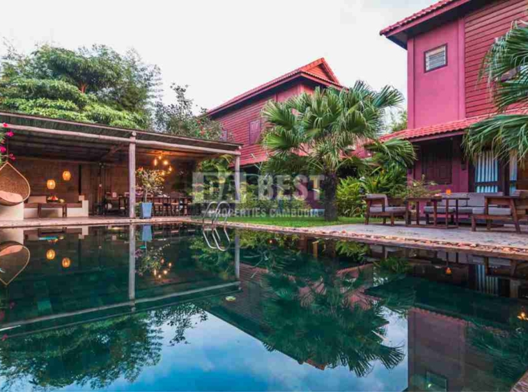 5Bedrooms Wooden House With Pool for Rent in Siem Reap-Sala Kamraeuk