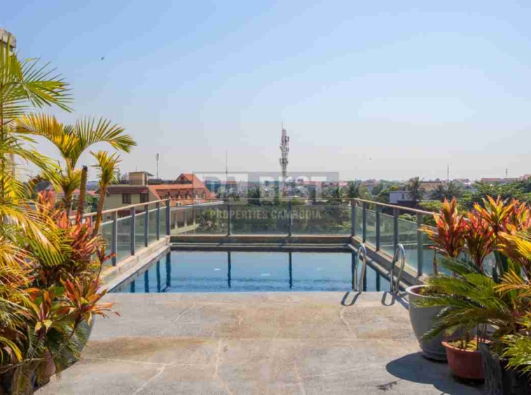 Central River View 2 bedroom serviced apartment for rent in Siem Reap with rooftop pool