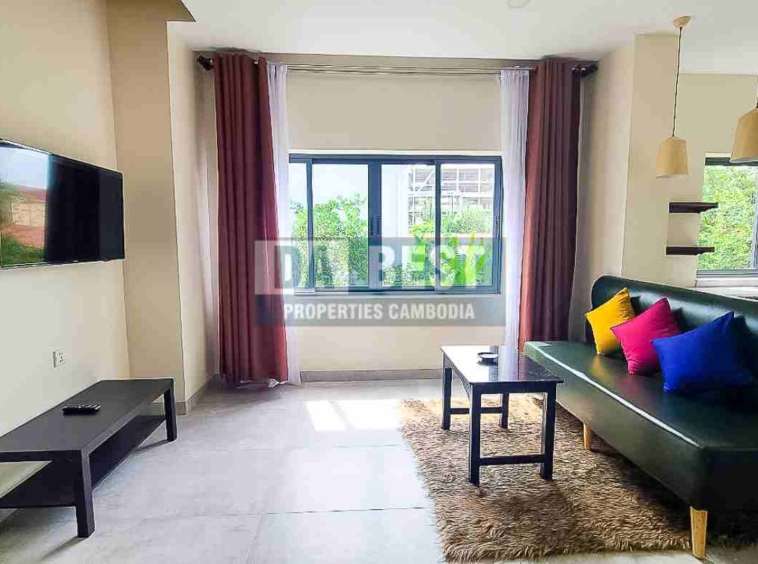 New Modern 2 Bedroom Apartment For Rent In Siem Reap – Sala Kamreuk - Living area