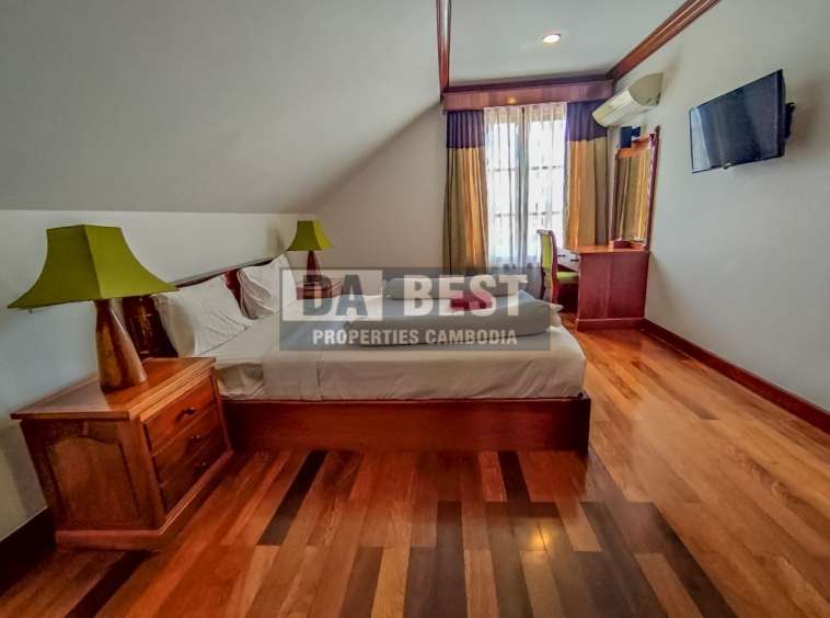_Central 1BR apartment for rent in Siem Reap Wat Bo - Pool Gym - Bedroom -2