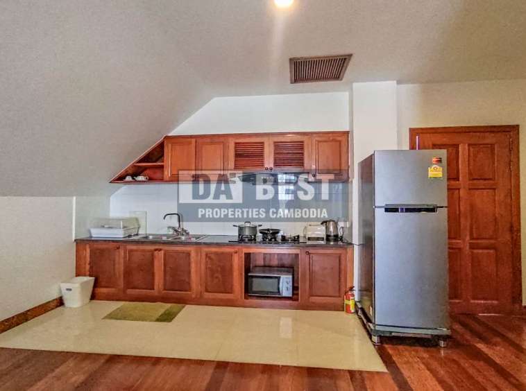 _Central 1BR apartment for rent in Siem Reap Wat Bo - Pool Gym - Kitchen