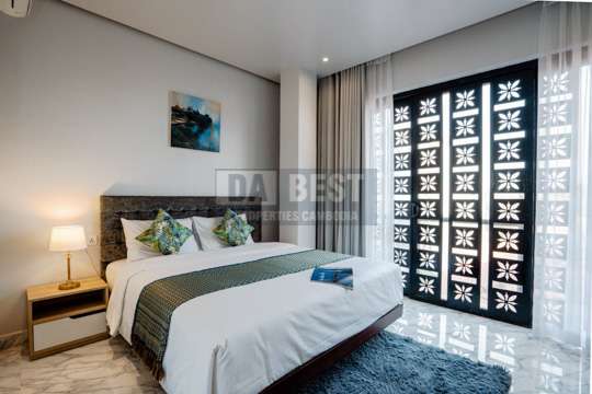 Central 1 Bedroom Serviced Apartment With Swimming Pool In Siem Reap - Bedroom